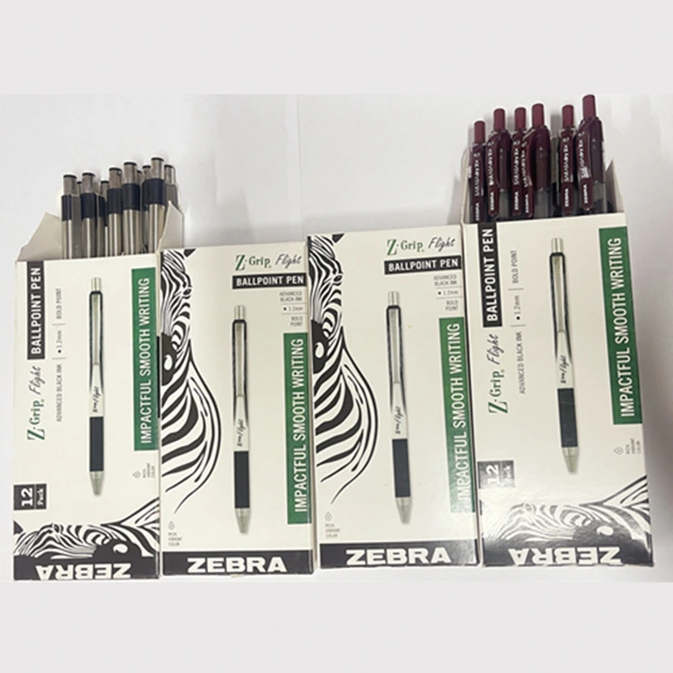 ZEBRA pennaföretag --- Många olika typer av pennor som förpackning i låda efter behov.